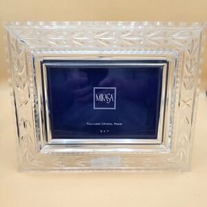 Vintage Mikasa Laurel Wreath Full-Lead Crystal 5x7 Picture Frame Slovenia